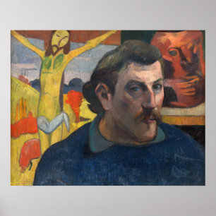 Poster Paul Gauguin - Autoportrait avec le Christ jaune