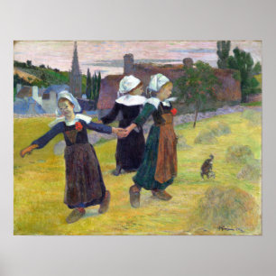 Poster Paul Gauguin Breton Girls Dancing, Pont-Aven