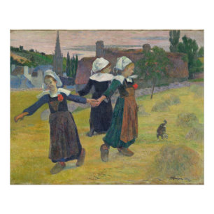 Poster Paul Gauguin  Breton Girls Dancing, Pont-Aven, 18 