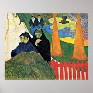 Poster Paul Gauguin - Les domestiques traversent un jardi