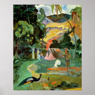 Poster Paul Gauguin Matamoe or, Landscape with Peacocks