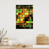 Poster Paul Klee art, son ancien Abstrait sur le noir (Cuisine)