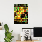 Poster Paul Klee art, son ancien Abstrait sur le noir (Bureau à domicile)