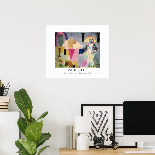 Poster Paul Klee, Colonnes noires dans un paysage - Art f (Bureau à domicile)