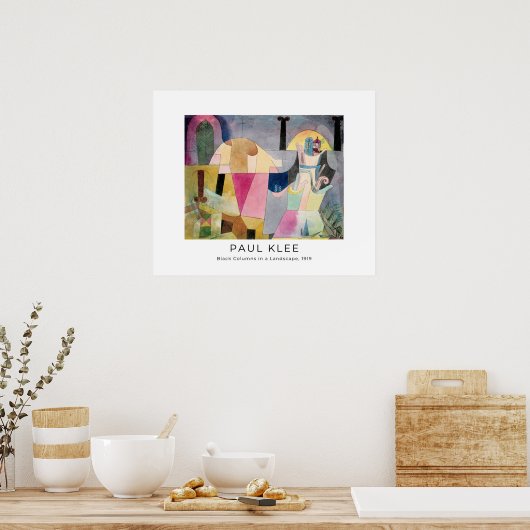 Poster Paul Klee, Colonnes noires dans un paysage - Art f (Cuisine)