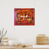 Poster Paul Klee - Fête Nocturne, célèbre peinture (Cuisine)