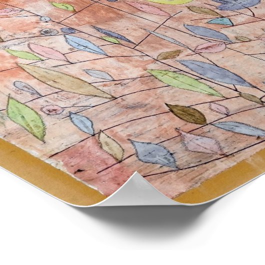 Poster Paul Klee- Feuillage écarlate (Coin)