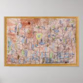 Poster Paul Klee- Feuillage écarlate (Devant)