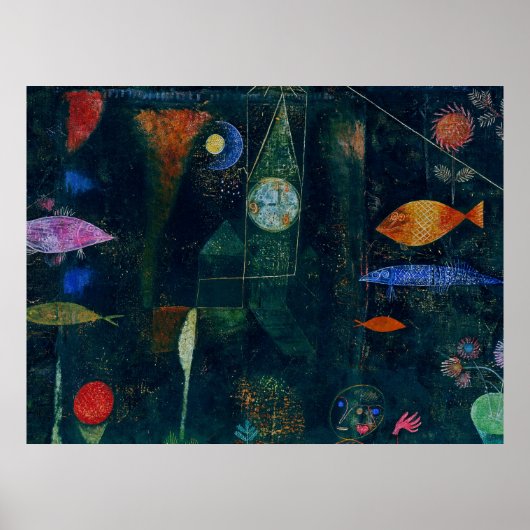 Poster Paul Klee Fish Magic Peinture Abstraite Art Graphi (Devant)