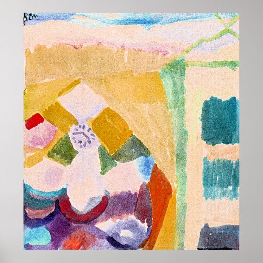 Poster Paul Klee - Interior with the Clock (Devant)