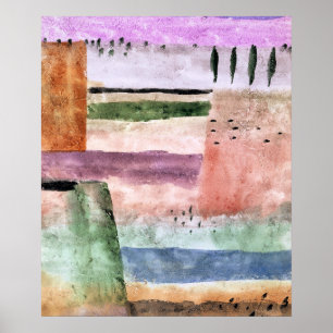 Poster Paul Klee, Paysage aux peupliers,