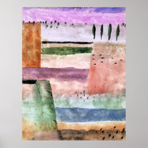 Poster Paul Klee, Paysage avec Peupliers,