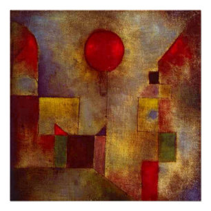 Poster Paul Klee Red Balloon Abstrait Art Coloré