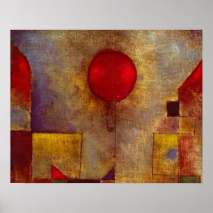 Poster Paul Klee Red Balloon Art Abstrait Coloré 