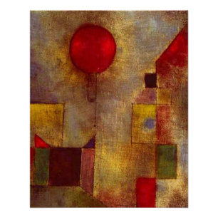 Poster Paul Klee Red Balloon Art Abstrait Coloré 