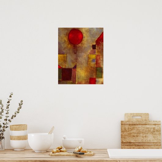 Poster Paul Klee Red Balloon Art Imprimer Abstrait (Cuisine)