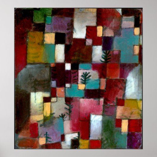 Poster Paul Klee Red Green et rythmes violet-jaune (Devant)