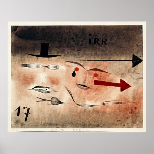Poster Paul Klee - Seventeen, Crazy, (Devant)
