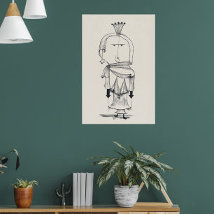 Poster Paul Klee Sorcière avec un Peigne - Art Fin Abstra