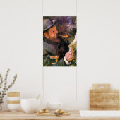 Poster Paul Monet lisant, œuvre d'art populaire, (Cuisine)