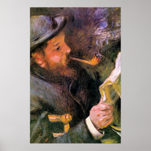 Poster Paul Monet lisant, œuvre d'art populaire,