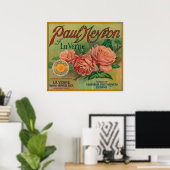 Poster Paul Neyron de La Verne Orange Étiquette (Bureau à domicile)