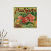 Poster Paul Neyron de La Verne Orange Étiquette (Cuisine)