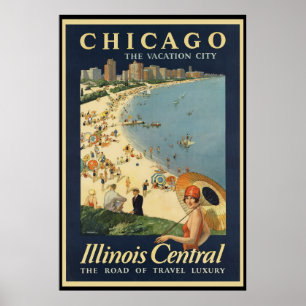 Poster Paul Proehl Chicago Ville de vacances