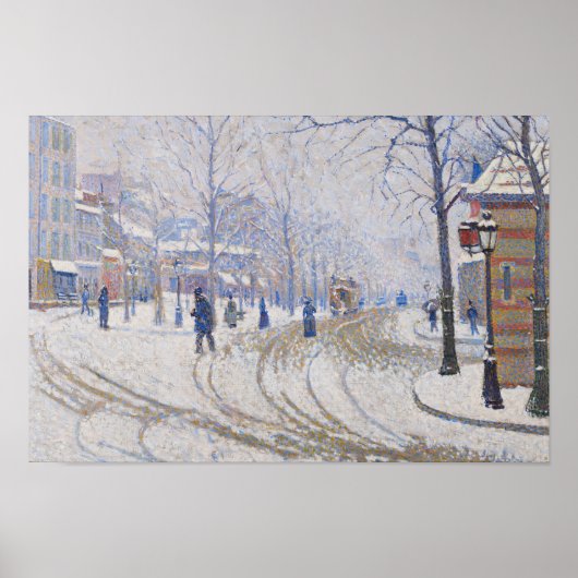 Poster Paul Signac - Neige, Boulevard de Clichy, Paris (Devant)