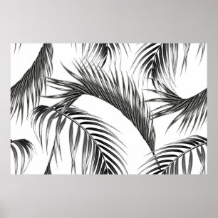 Poster Paume tropicale feuilles sans couture de la jungle