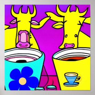 Poster Pause café vache