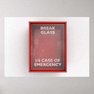 Poster Pause En Coque De Boîte Rouge D'Urgence