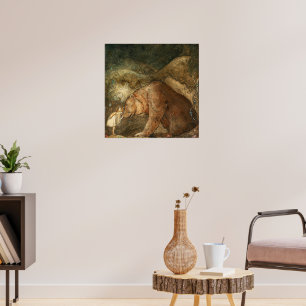 Poster Pauvre petite ours par John Bauer