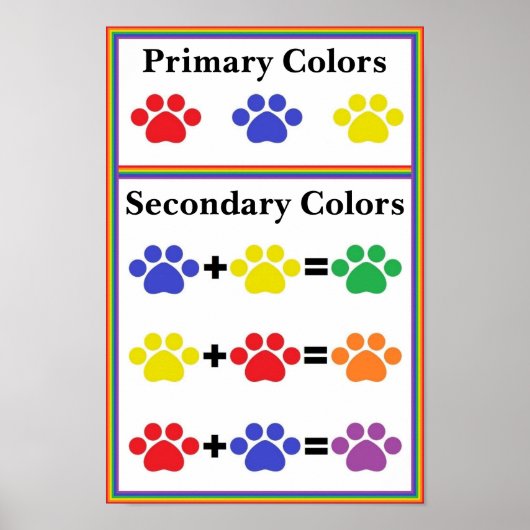 Poster Pauw Print Primary & Secondary Color Chart (Voorkant)