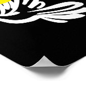 Poster Pavillon bleu jaune ukrainien avec soutien à la co (Coin)