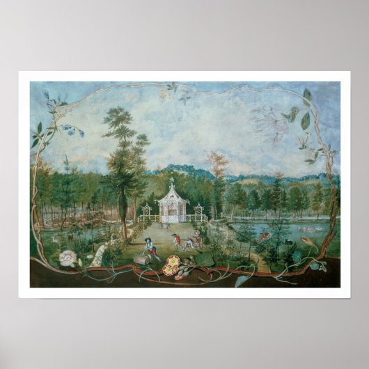 Poster Pavillon chinois dans un jardin anglais, 18ème siè (Devant)