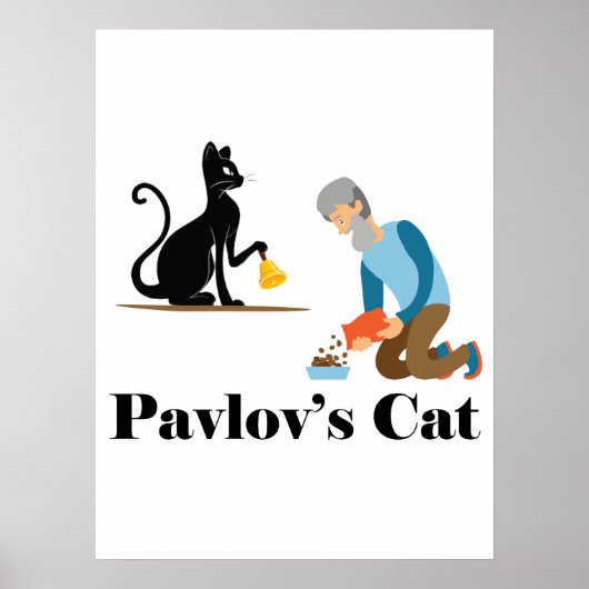 Poster Pavlov's Cat Funny Psychology (Devant)