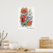 Poster Pavot à écarlate d'aquarelle (Cuisine)
