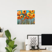 Poster Pavot à l'automne (Bureau à domicile)