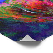 Poster pavot bleu floral Abstrait (Coin)