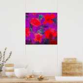 Poster pavot brillant sur violet (Cuisine)