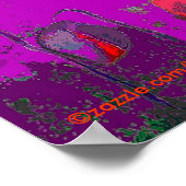 Poster pavot brillant sur violet (Coin)