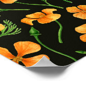 Poster Pavot de Californie, fleurs d'été, orange wil (Coin)
