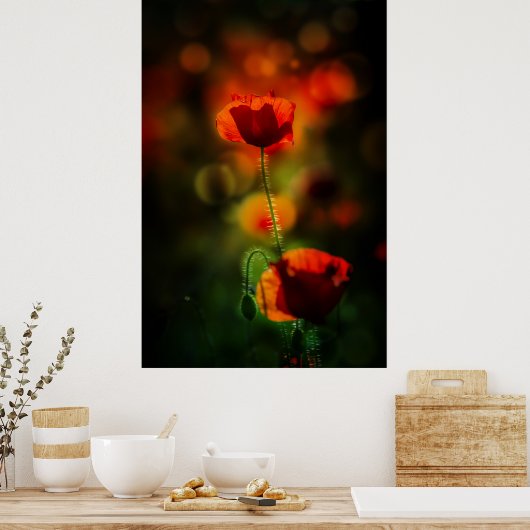 Poster Pavot le soir (Cuisine)