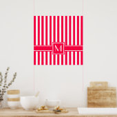 Poster Pavot moderne en bande avec Monogramme (Cuisine)
