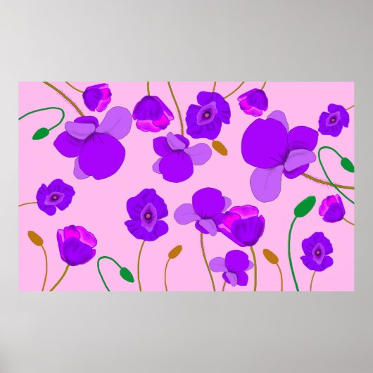 Poster Pavot (Papaver somniferum) Lilac (Devant)