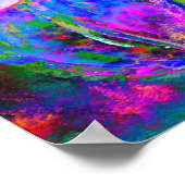 Poster Pavot rose, aquarelle peinture florale (Coin)