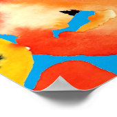 Poster Pavot rouge et orange (Coin)