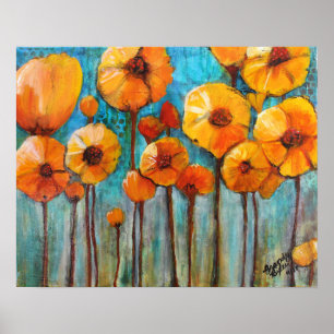 Poster Pavots dans l'automne