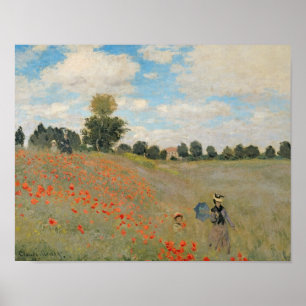 Poster Pavots sauvages de Claude Monet , près
